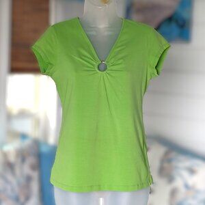 EUC Cable & Gauge Lime Green Stretchy Top size Small